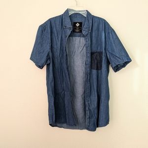 1991 by Cotton On Men's Short Sleeve Casual Cotton Button Up Shirt Med